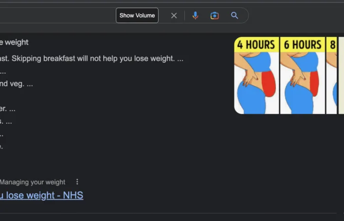 Google Featured Snippets weight loss