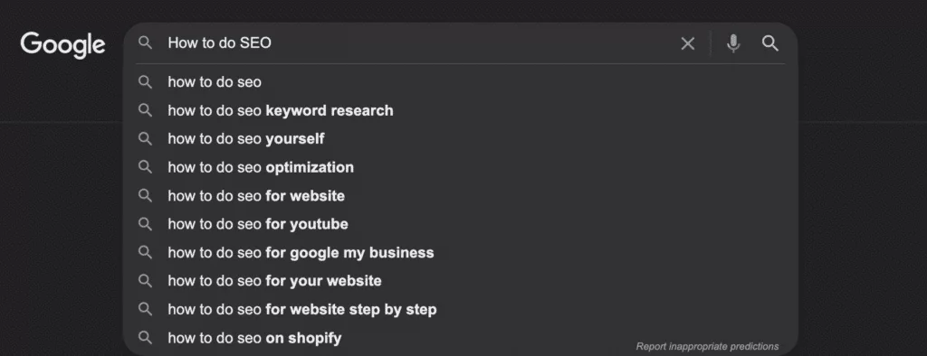 Google Search Bar With Auto Suggest