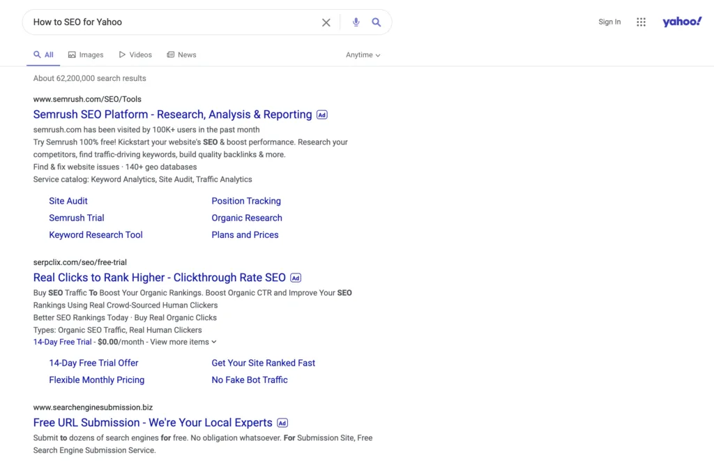 Yahoo Search Yahoo Search