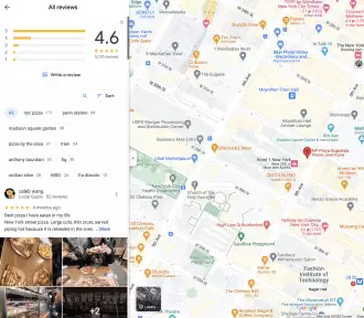 Google Map Business with Review Comment